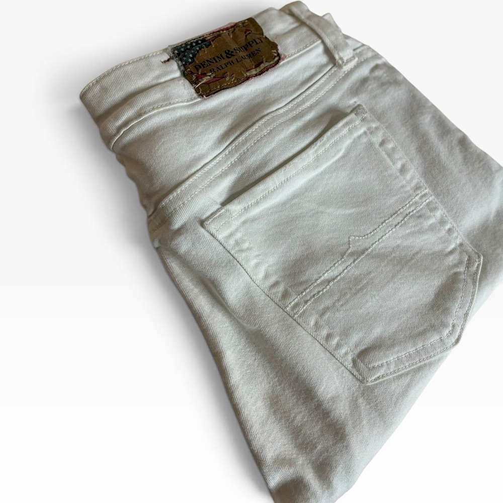 Ralph Lauren SZ 28 Denim Supply Women's Crop Skinny White Jeans Read